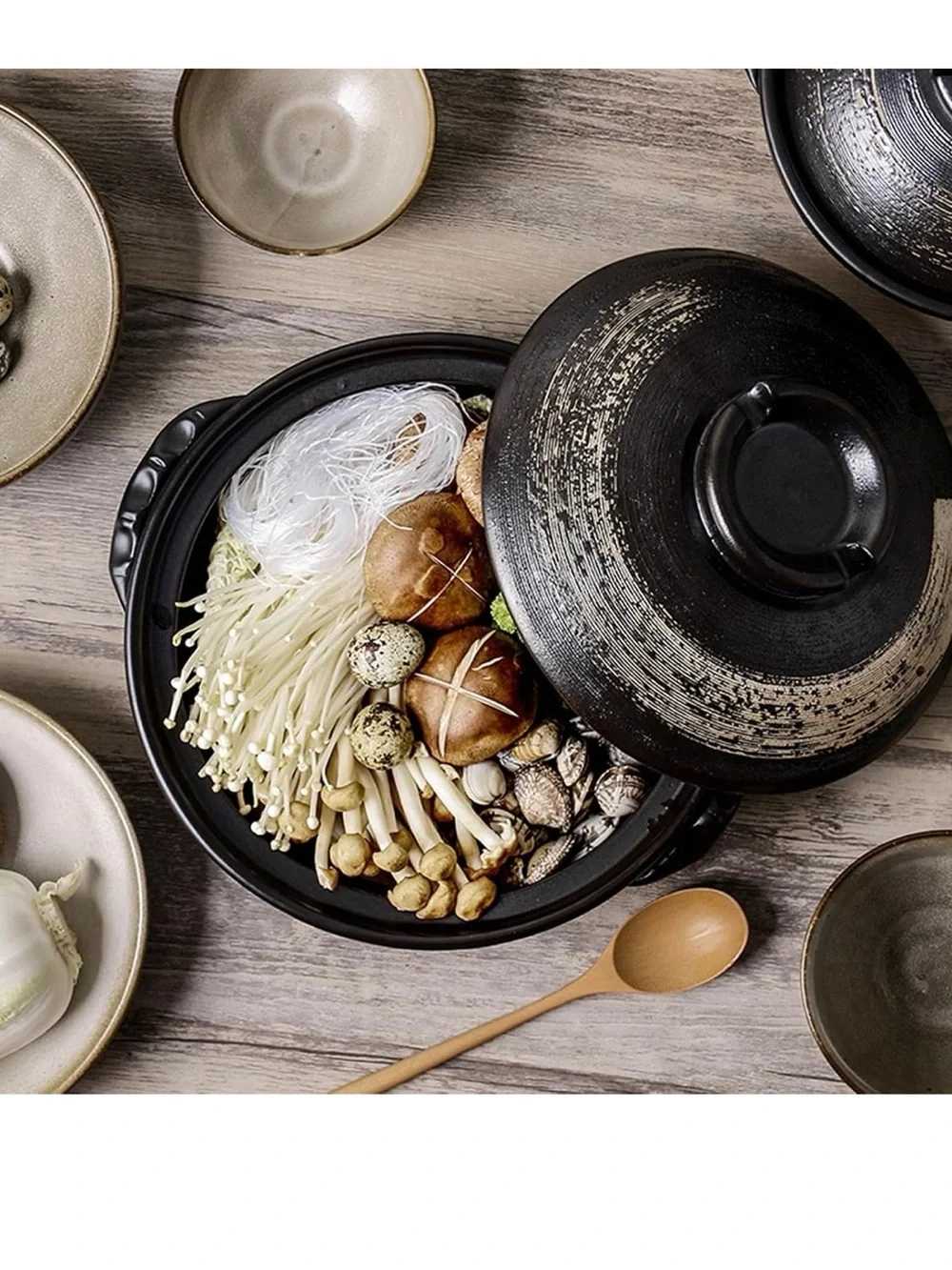 Ceramic Cooking Pot Large Chinese Casserole Earthenware Clay Pot with Lid Heat R